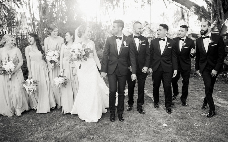 bridal party | botanical garden miami beach wedding