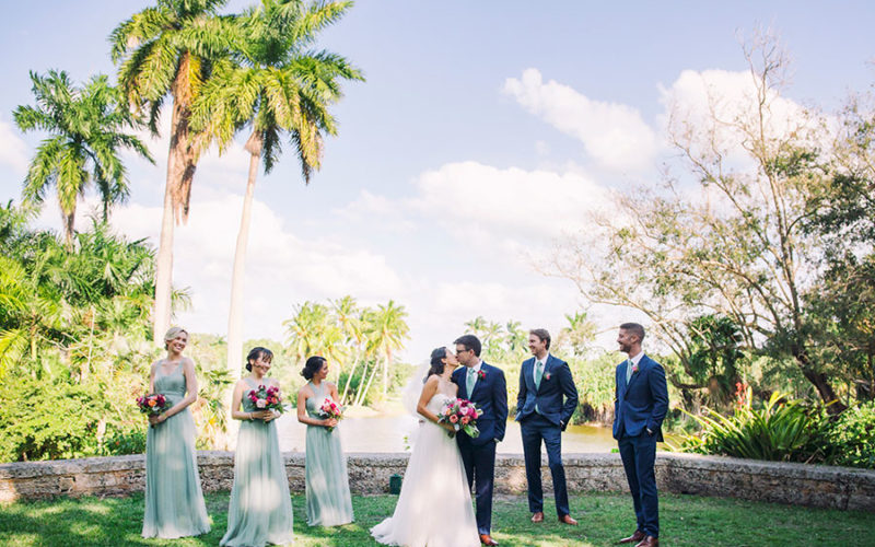 Bridal party at Fairchild Tropical Botanic Garden wedding | Jiwon and Matt