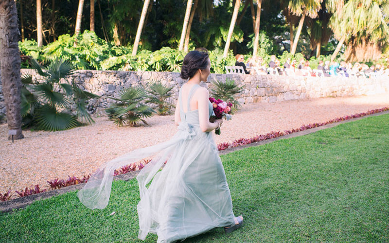 Bridesmaid at Fairchild Tropical Botanic Garden wedding ceremony | Jiwon and Matt