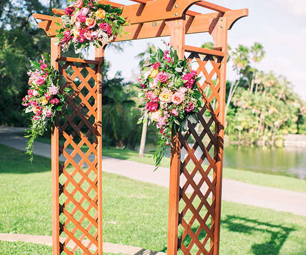 Fairchild Tropical Botanic Garden wedding | Wedding ceremony canopy | Jiwon and Matt