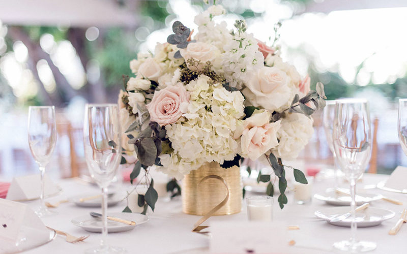 wedding reception centerpiece | Miami Beach Botanical Garden wedding