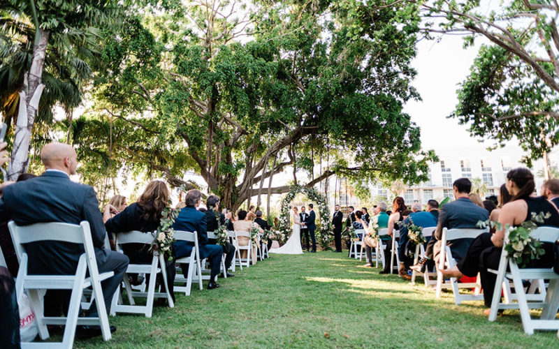 Miami Beach Botanical Garden wedding ceremony on the Great Lawn