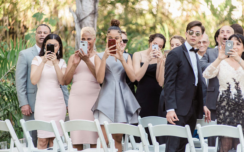 Guests at Miami Beach Botanical Garden wedding ceremony