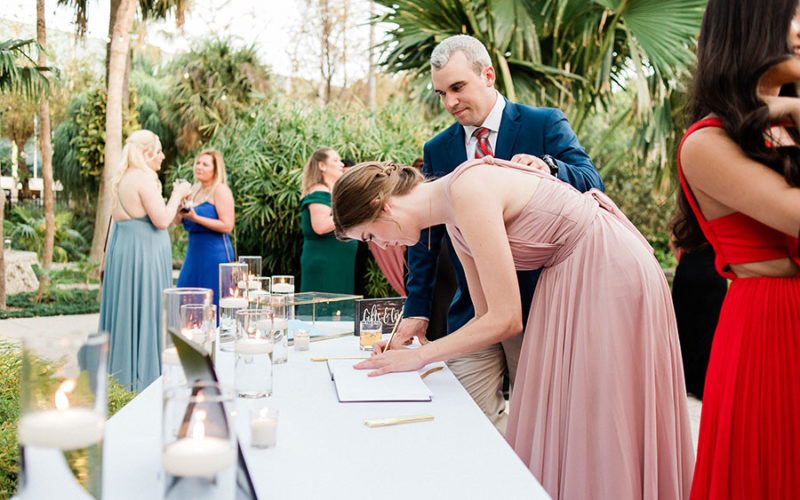 Guests at botanical garden miami beach wedding