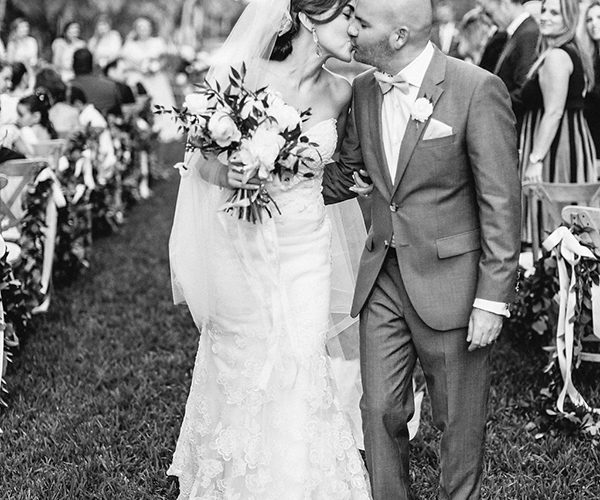 couple exit ceremony | fairchild garden wedding