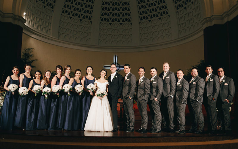 Bridal party at Miami First Presbyterian Church | church wedding miami