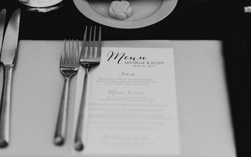 menu at brickell wedding reception | miami wedding catering