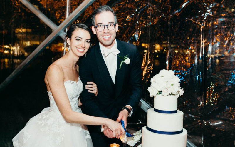 bride and groom cut wedding cake | Miami Wedding Catering