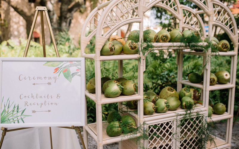 wedding coconut welcome drink | deering estate | outdoor wedding venues