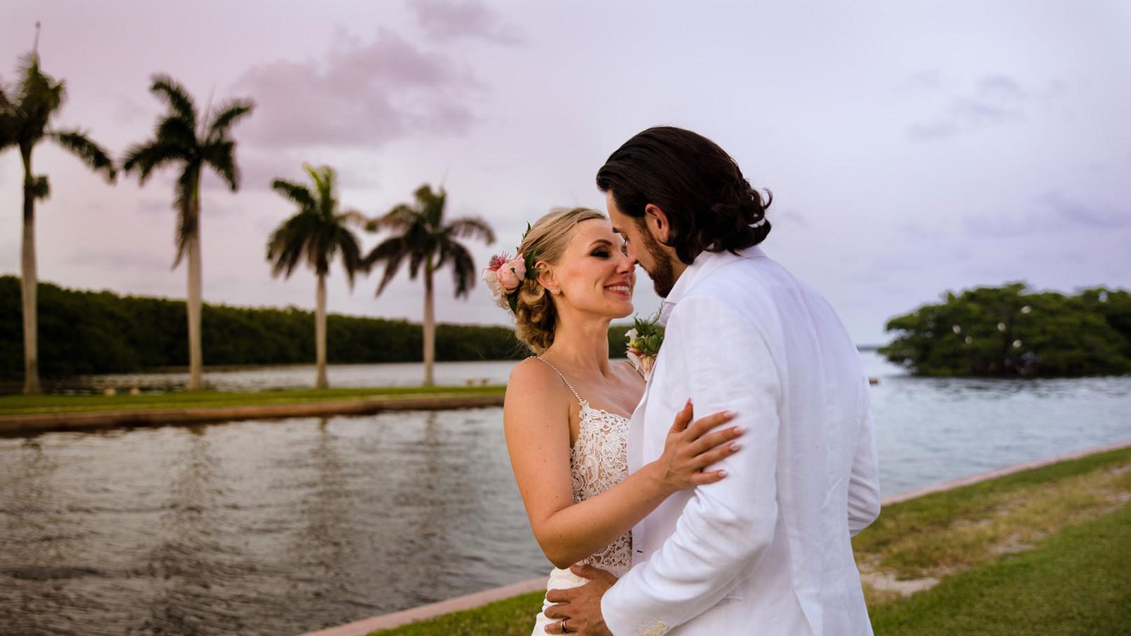 outdoor wedding venues miami | deering estate wedding couple