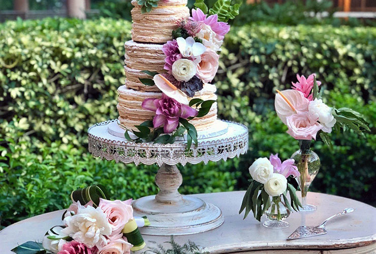 tropical wedding theme | napoleon cake