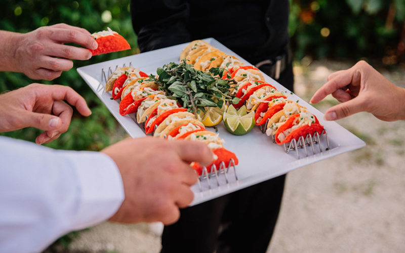 outdoor wedding venues miami | tacos at deering estate wedding reception