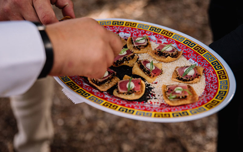 seared ahi tuna carpaccio hors doeuvres | deering estate wedding