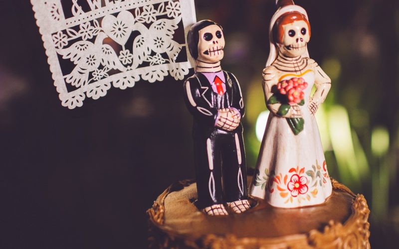 day of the dead cake topper at wedding venue west palm beach
