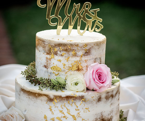 wedding cake at ancient spanish monastery wedding