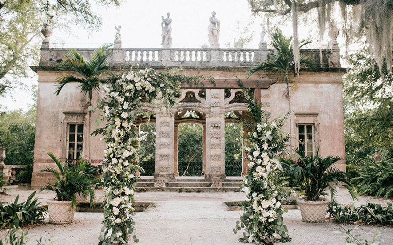 vizcaya garden wedding ceremony | chuppah