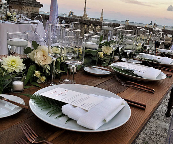 vizcaya garden wedding | place setting