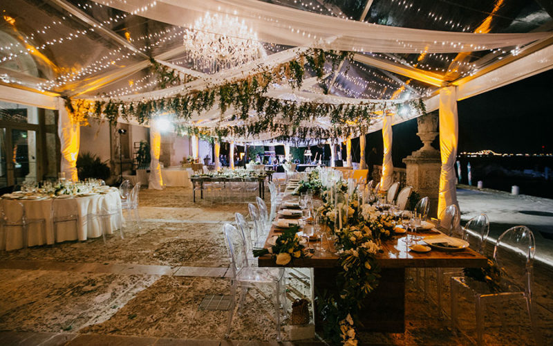 vizcaya garden wedding reception | tent