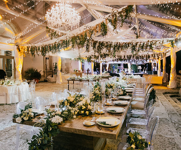 vizcaya garden wedding reception | tent