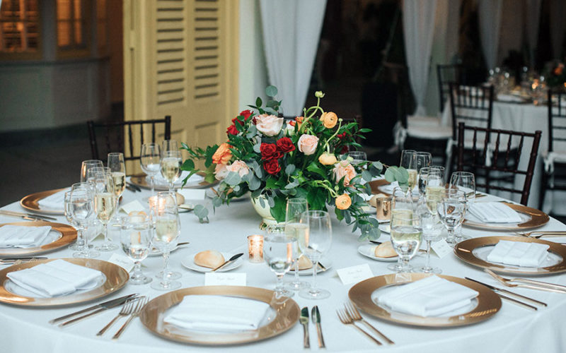 bonnet house wedding reception table | ashley and andrew