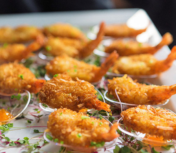 shein pop up event | hors d'oeuvres | coconut shrimp