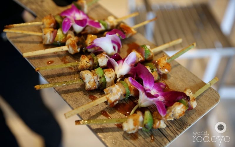 shein pop up event | jerk chicken skewer