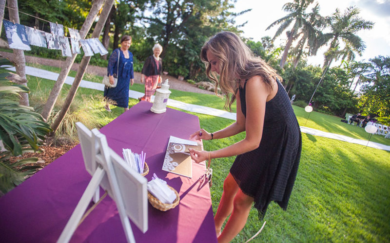 garden wedding miami | guest book