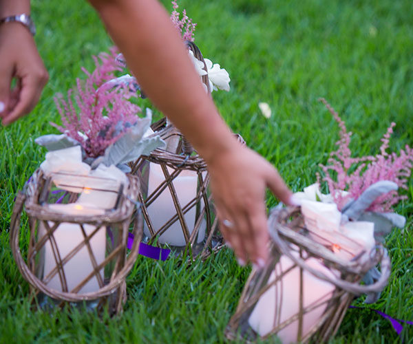 garden wedding miami | lanterns