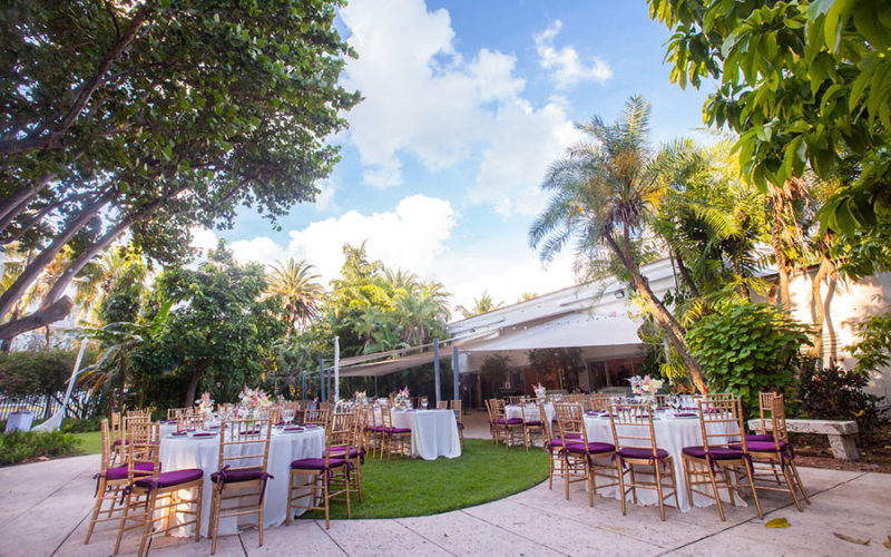 miami botanical garden wedding | reception tables