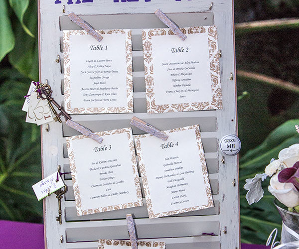 garden wedding miami | seating chart