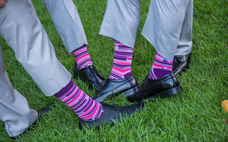 garden wedding miami | groomsmen socks