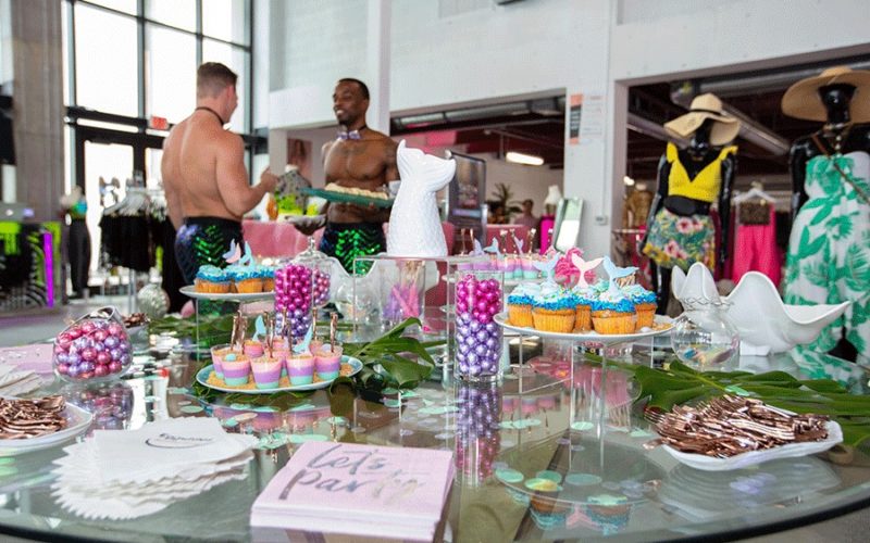 shein pop up shop miami event | sweets table