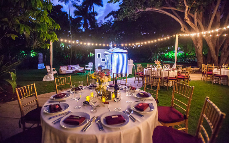miami botanical garden wedding | reception tables
