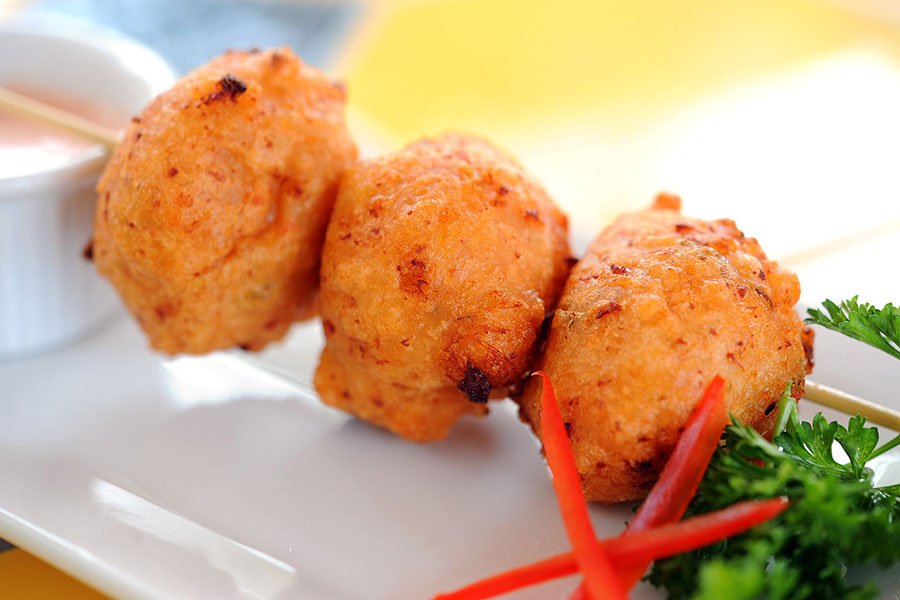 super bowl party catering | conch fritters