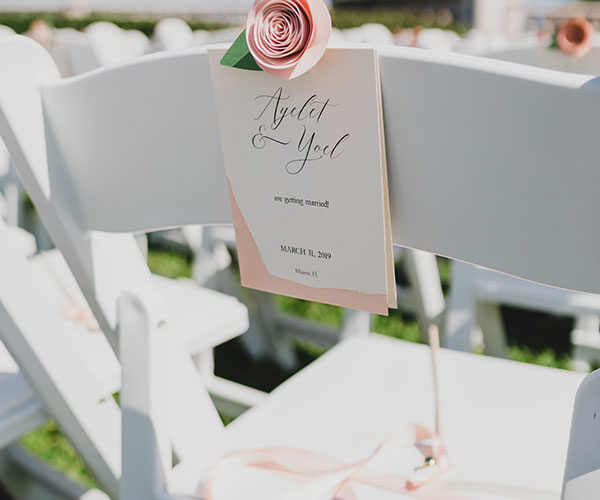 thalatta estate wedding venue | ceremony chair detail