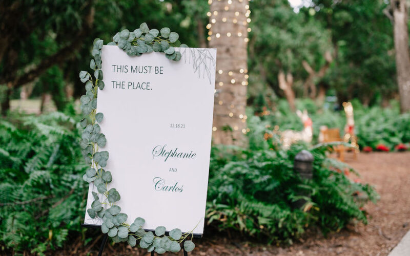 Deering Estate winter wedding in Miami | welcome sign