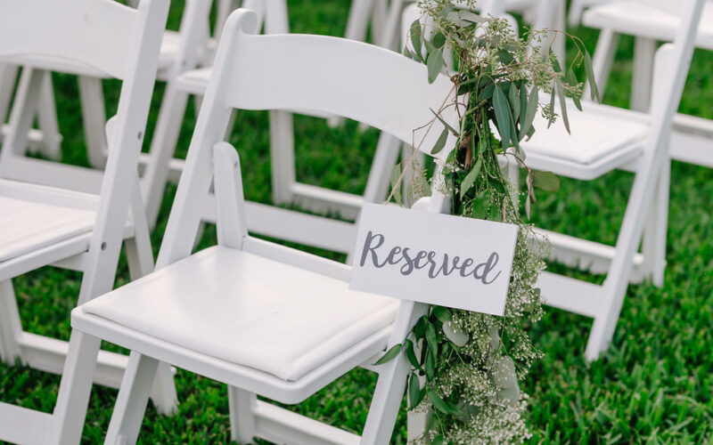 Deering Estate winter wedding in Miami | chair detail