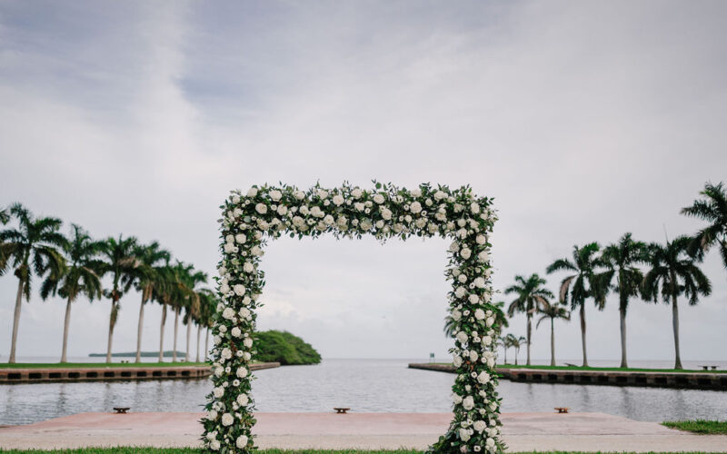 Deering Estate winter wedding in Miami | ceremony arch