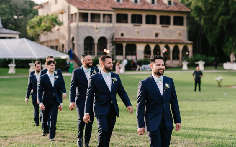 Deering Estate winter wedding in Miami | groomsmen