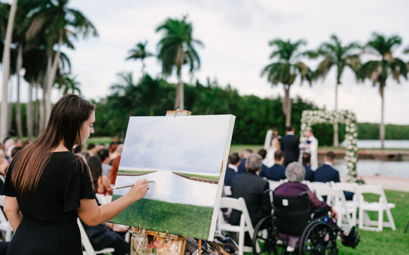 Deering Estate winter wedding in Miami | live painting