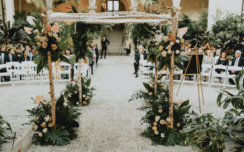 Vizcaya wedding Miami | Caroline and Marc | ceremony set up