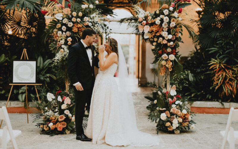 Vizcaya wedding Miami | Caroline and Marc | bride and groom after ceremony