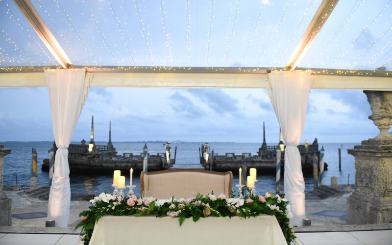 vizcaya miami wedding reception sweetheart table