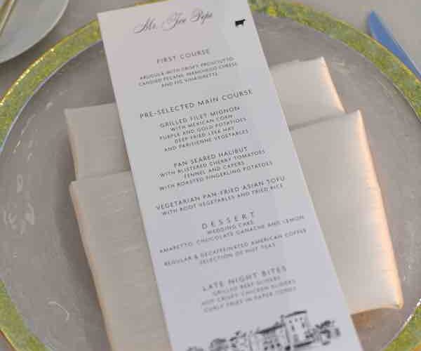 vizcaya miami wedding reception dinner menu