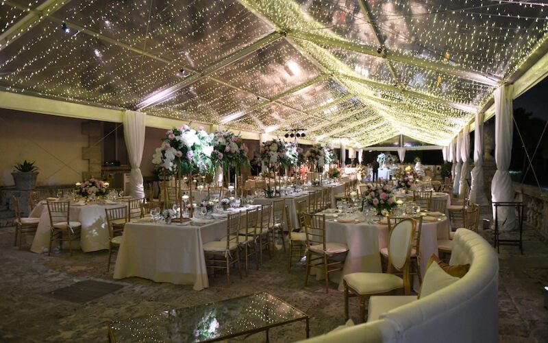 vizcaya miami wedding | chelsea and alex reception space at night